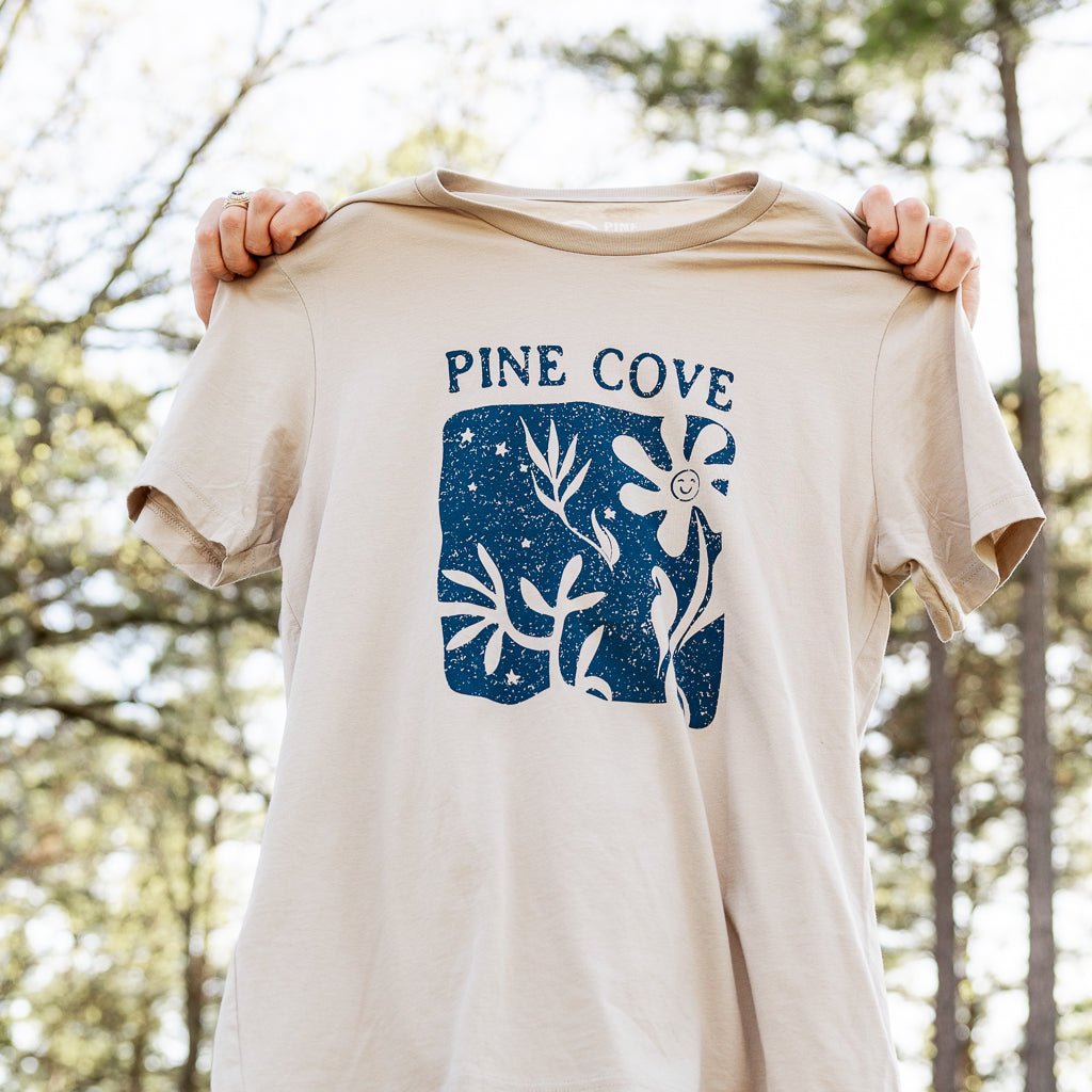 Adult Flower Stamp Tee - Pine Cove Web Store