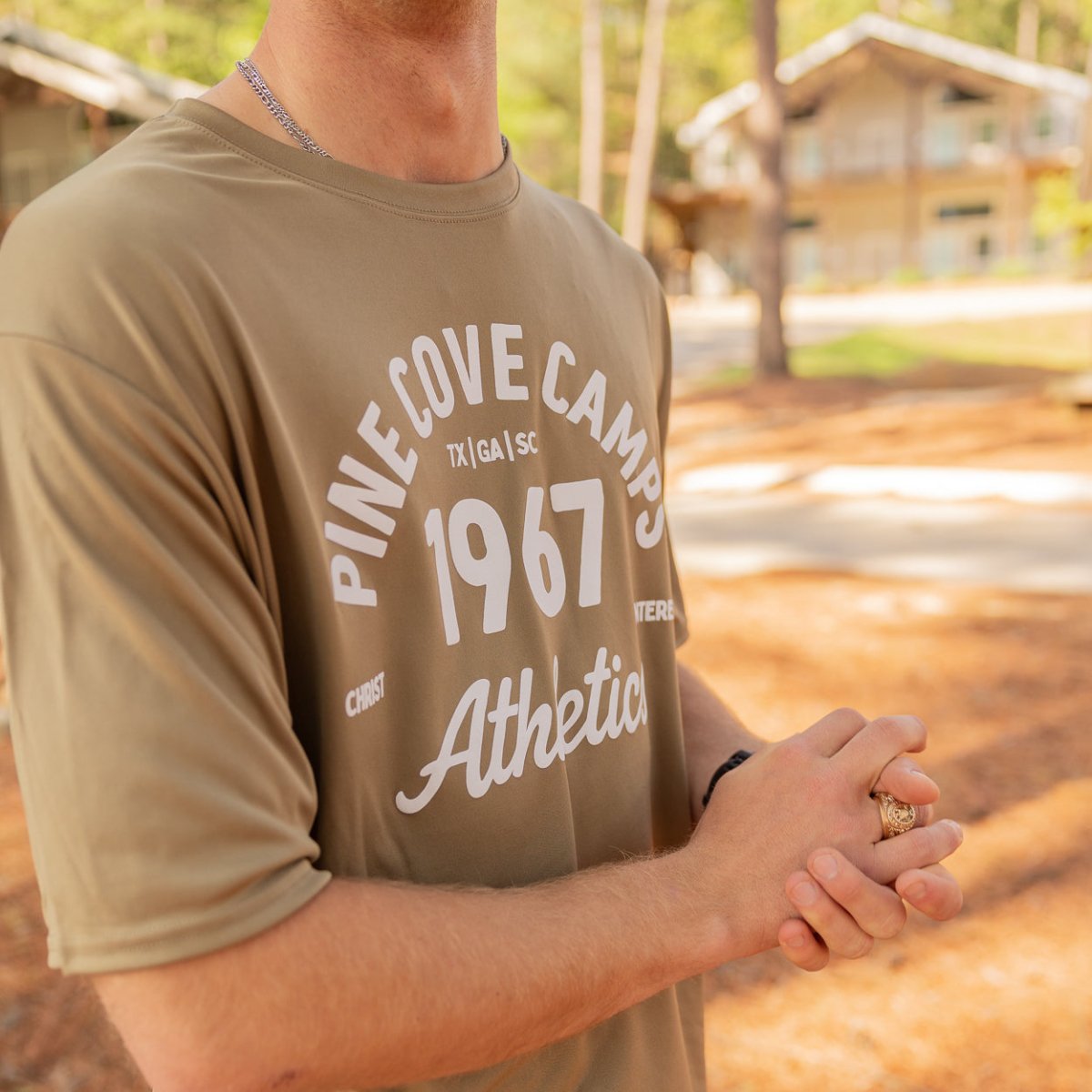 Adult Athletics Tee - Olive - Pine Cove Web Store