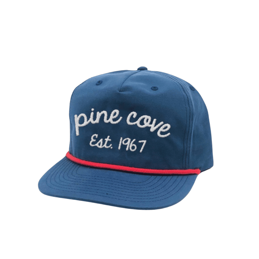 Blue Cursive Pine Cove Hat - Pine Cove Web Store