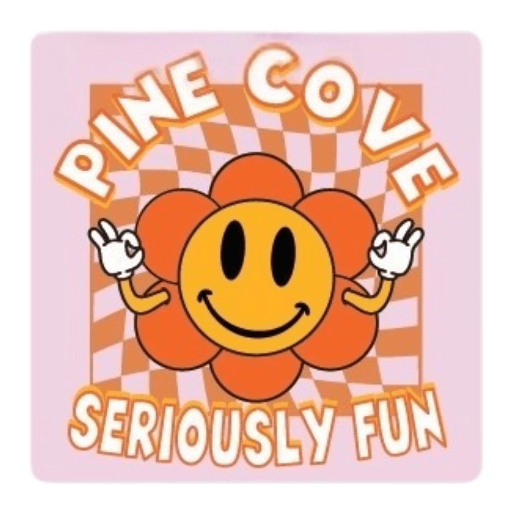 Checkerboard Flower Sticker - Pine Cove Web Store