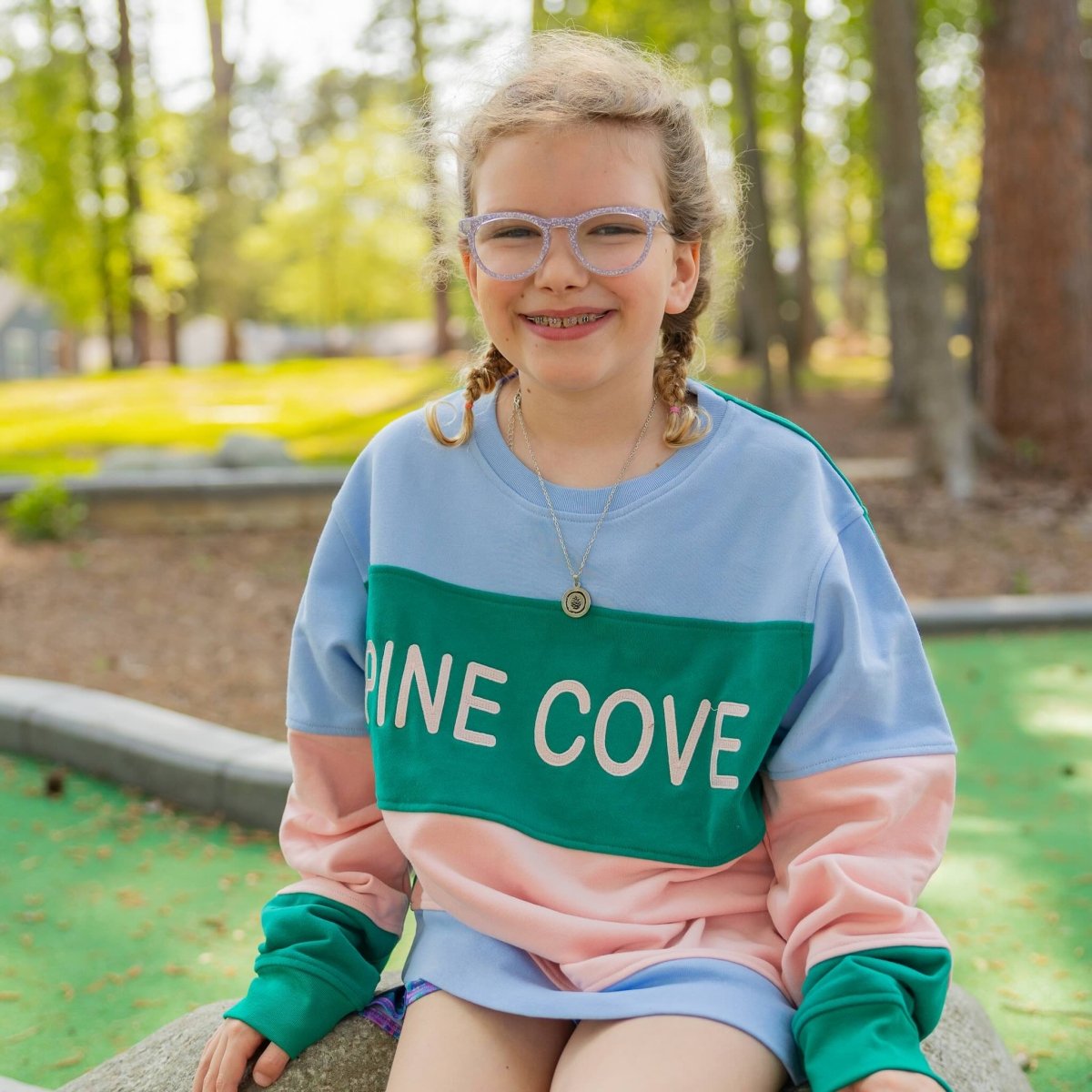 Youth Color Block Crew - Pine Cove Web Store