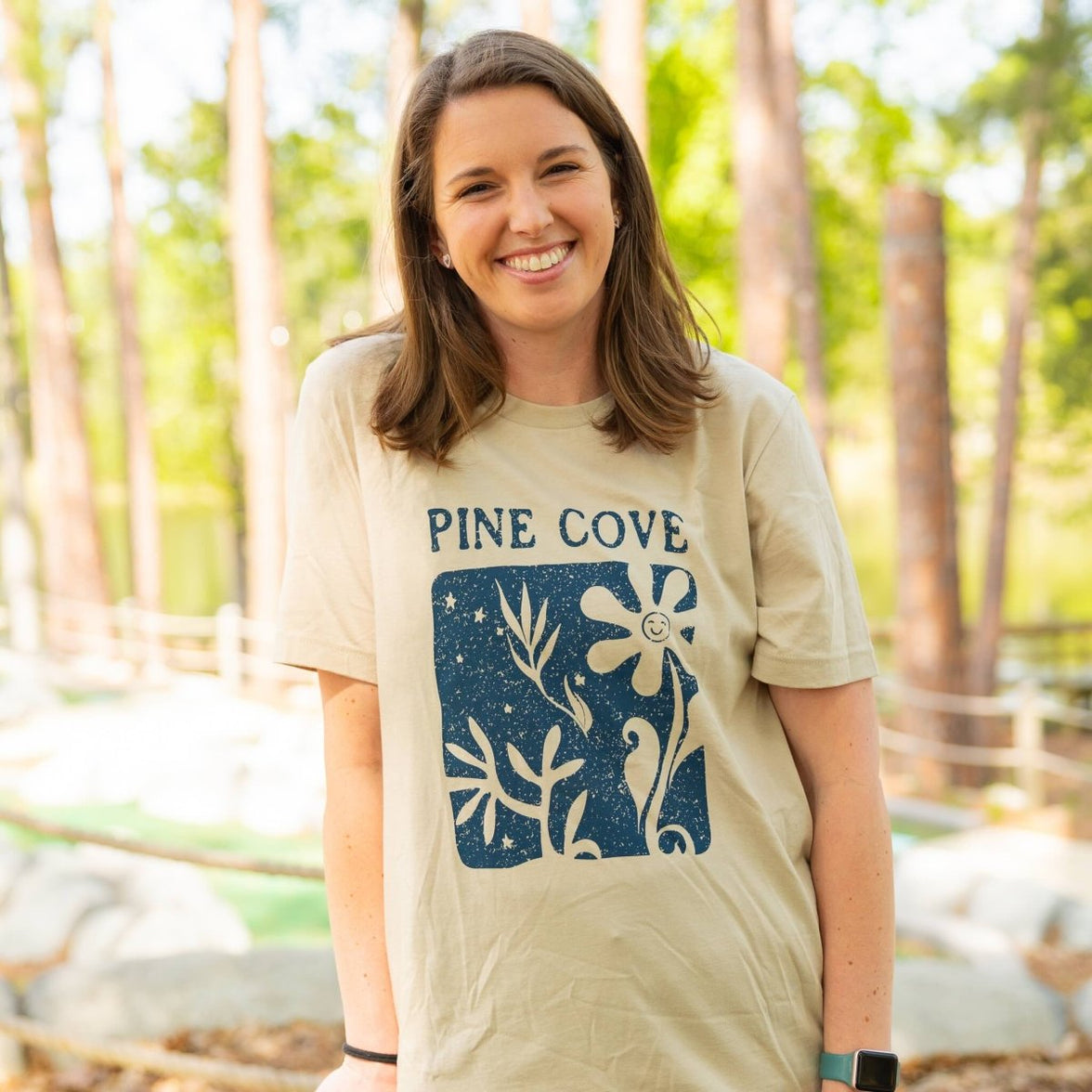 Adult Flower Stamp Tee - Pine Cove Web Store