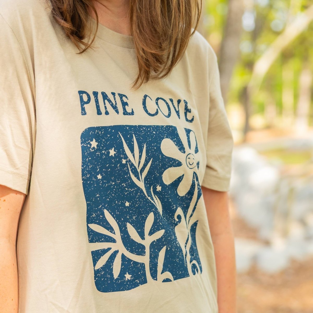 Adult Flower Stamp Tee - Pine Cove Web Store