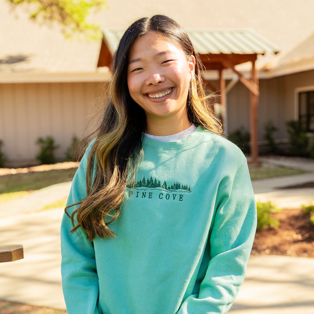 Adult Landscape Embroidered Crew - Pine Cove Web Store