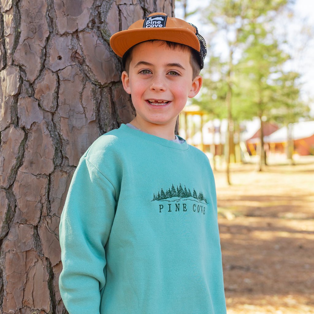 Youth Landscape Embroidered Crew - Pine Cove Web Store