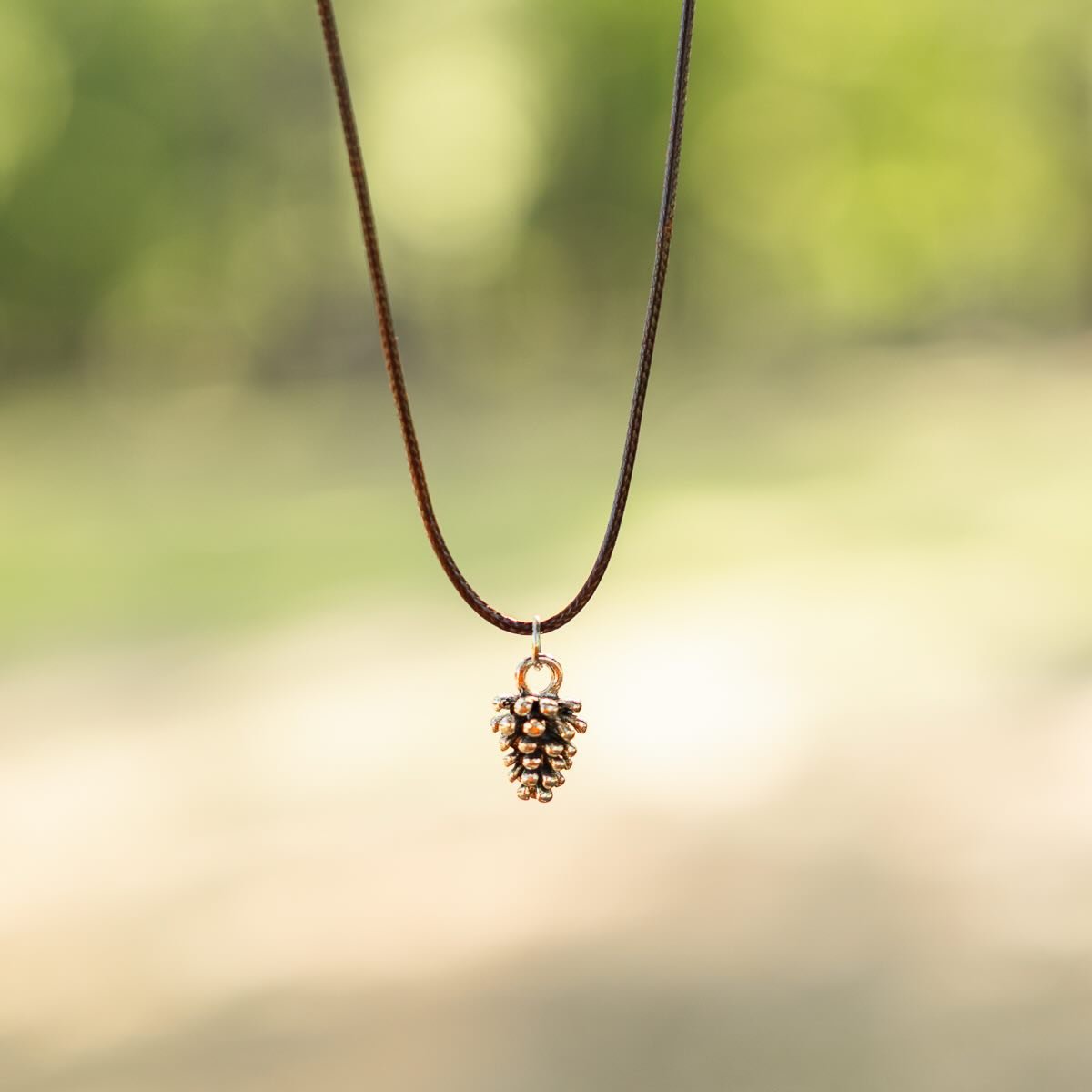 Pine Cone Pendant Leather Necklace - Pine Cove Web Store