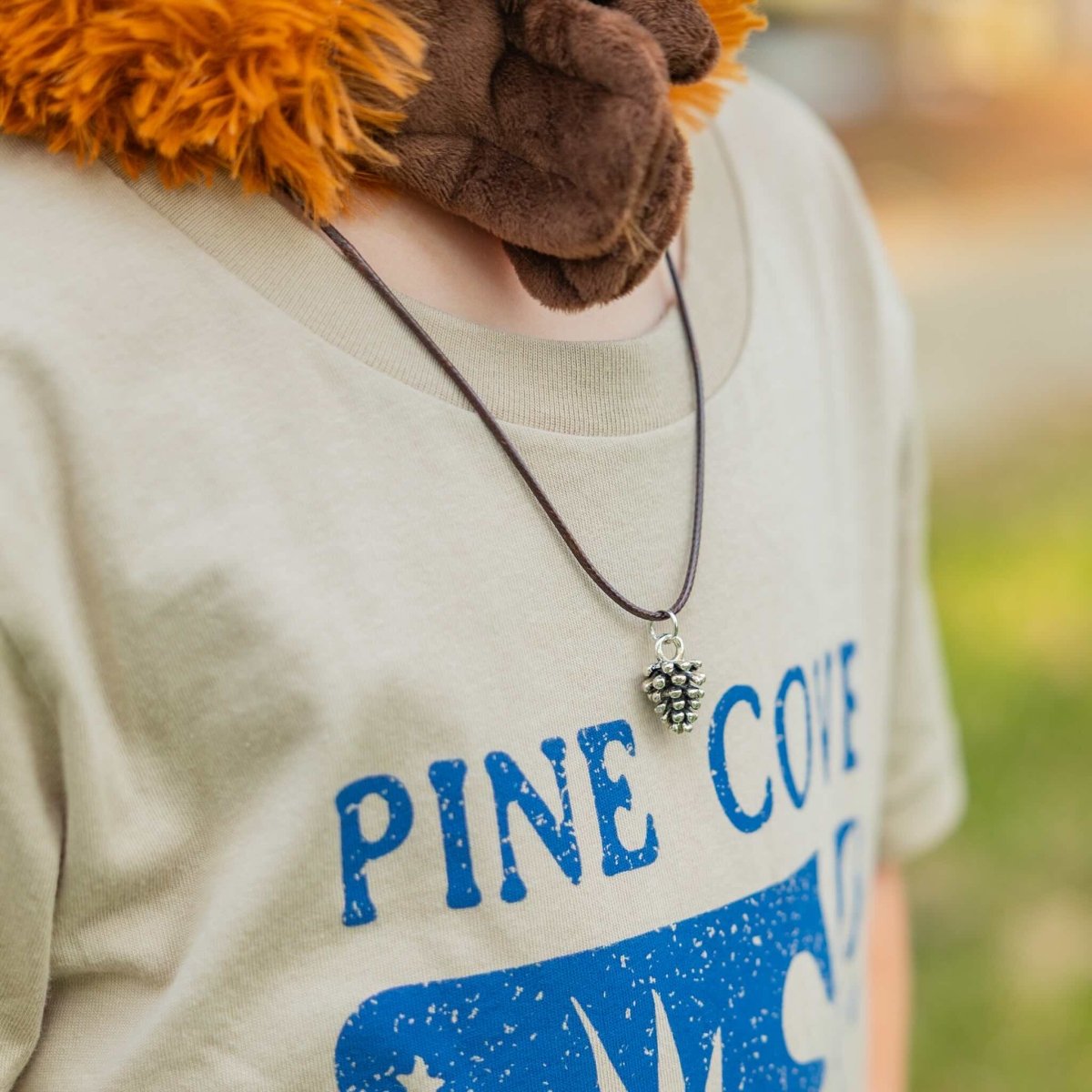 Pine Cone Pendant Leather Necklace - Pine Cove Web Store