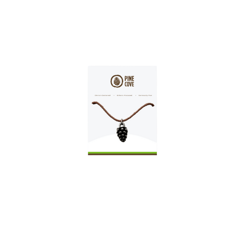 Pine Cone Pendant Leather Necklace - Pine Cove Web Store