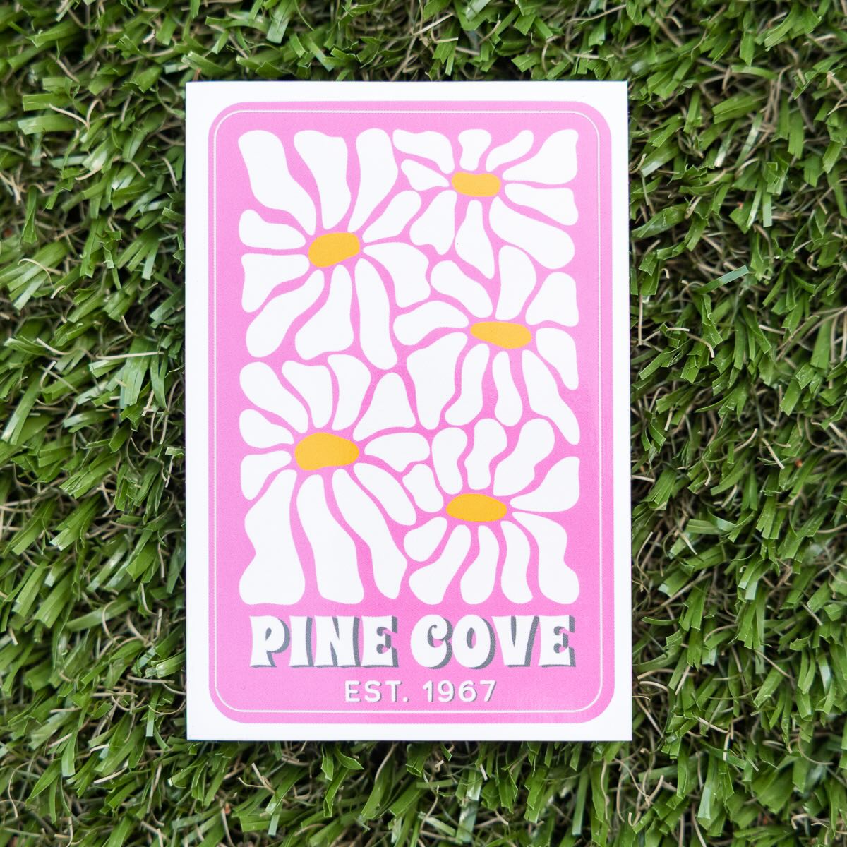Pink Daisy Sticker - Pine Cove Web Store