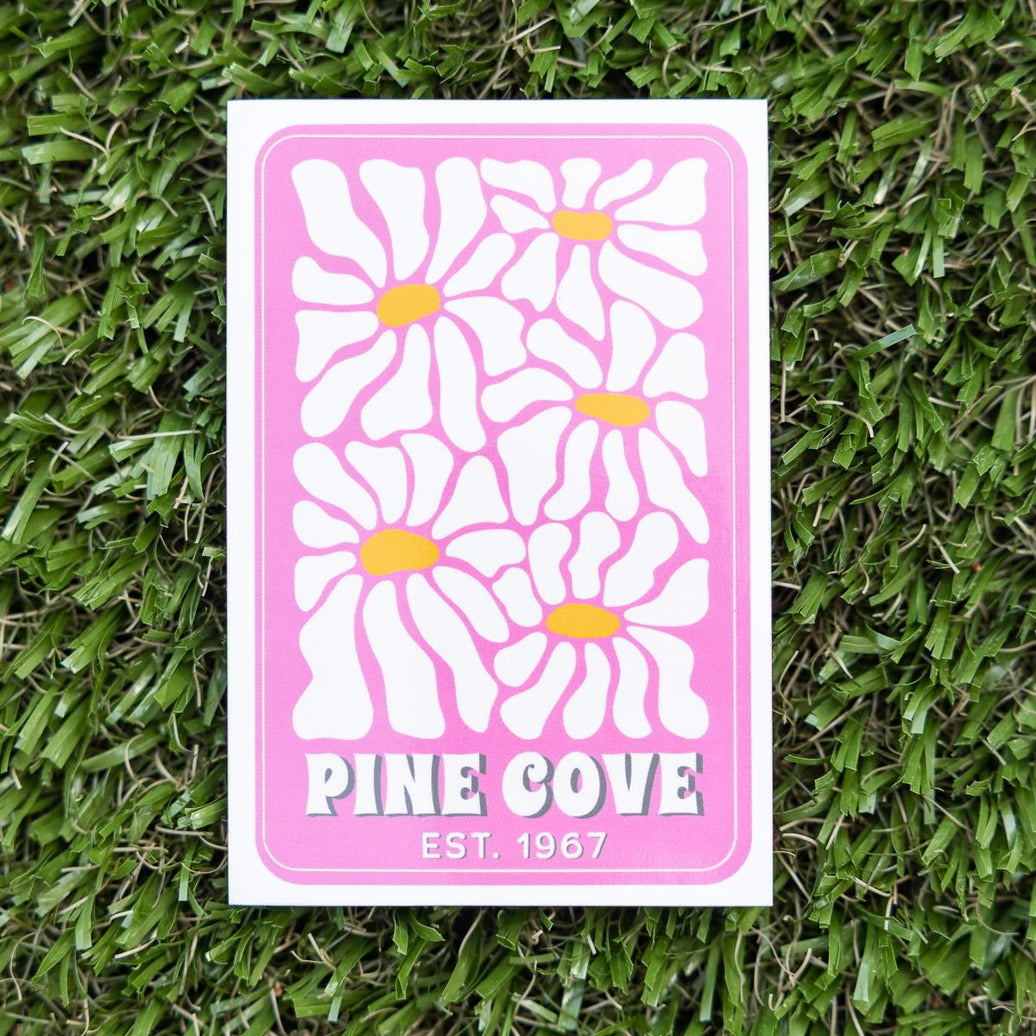 Pink Daisy Sticker - Pine Cove Web Store