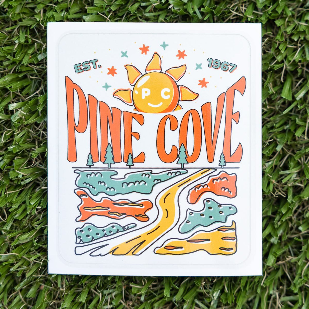 Pine Cove Smiley Sticker - Pine Cove Web Store