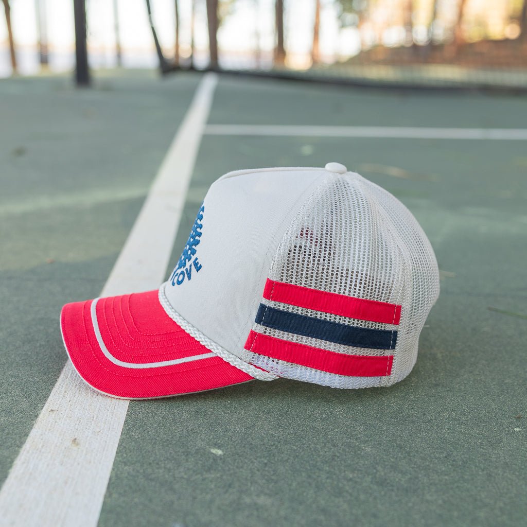 Striped Trucker Hat - Pine Cove Web Store
