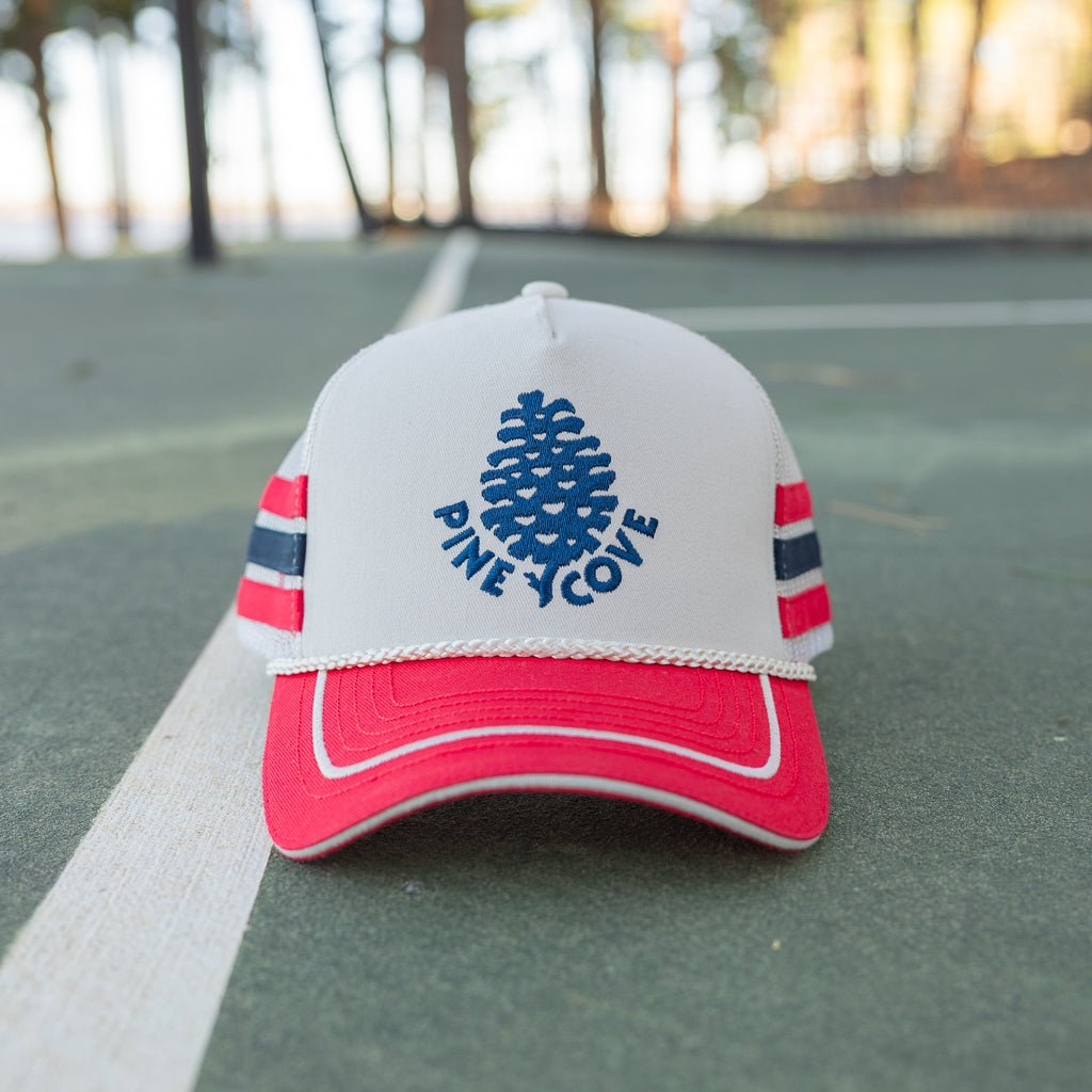 Striped Trucker Hat - Pine Cove Web Store