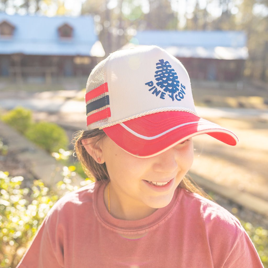 Striped Trucker Hat - Pine Cove Web Store