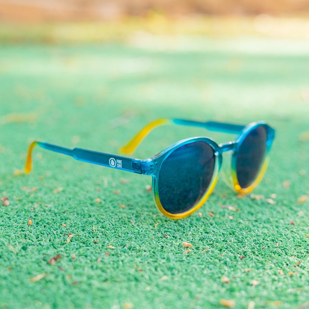 Reflective Round Navy Fade Sunglasses - Pine Cove Web Store
