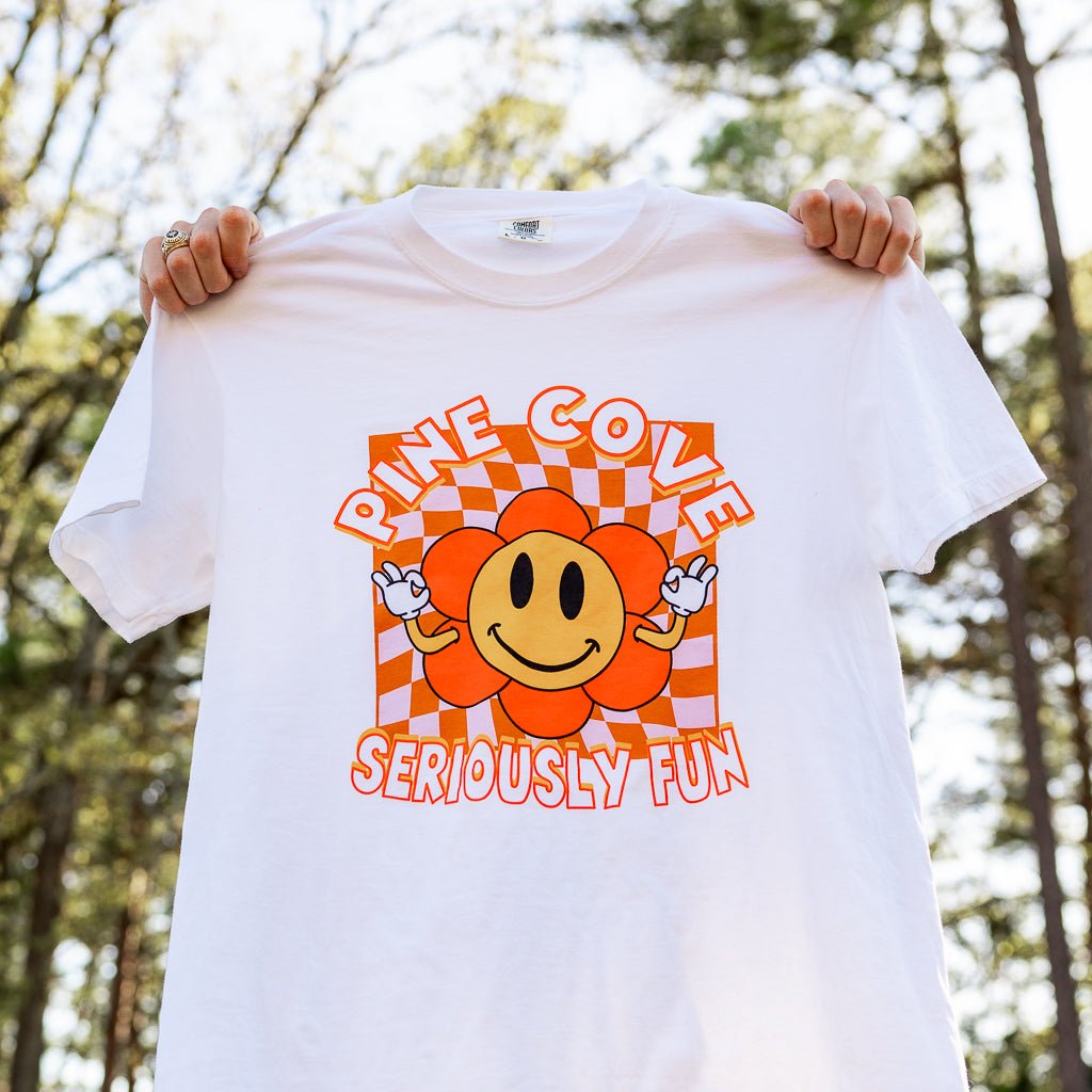 Youth Checkerboard Flower Tee - Pine Cove Web Store