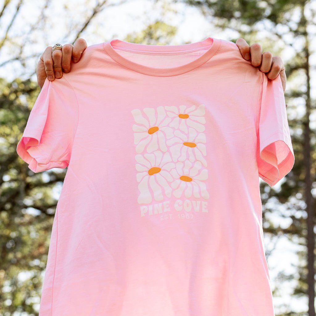 Youth Pink Daisy Tee - Pine Cove Web Store