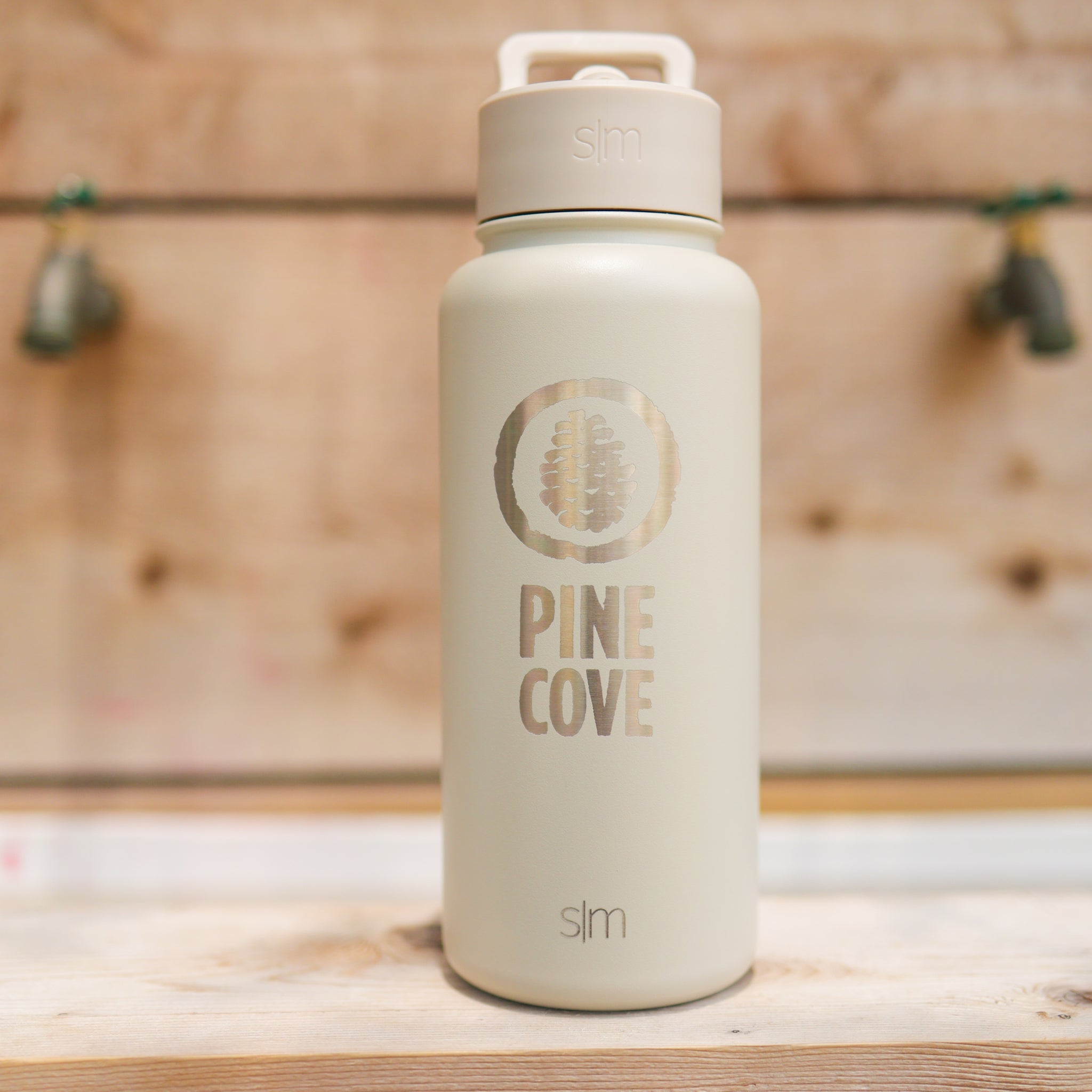 Minimalist Skinny Pine Trees Water Bottle by Fighting for Nature