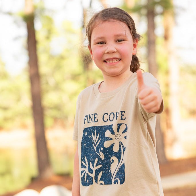 Youth Flower Stamp Tee - Pine Cove Web Store