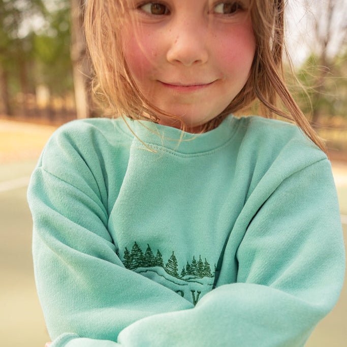 Youth Landscape Embroidered Crew - Pine Cove Web Store