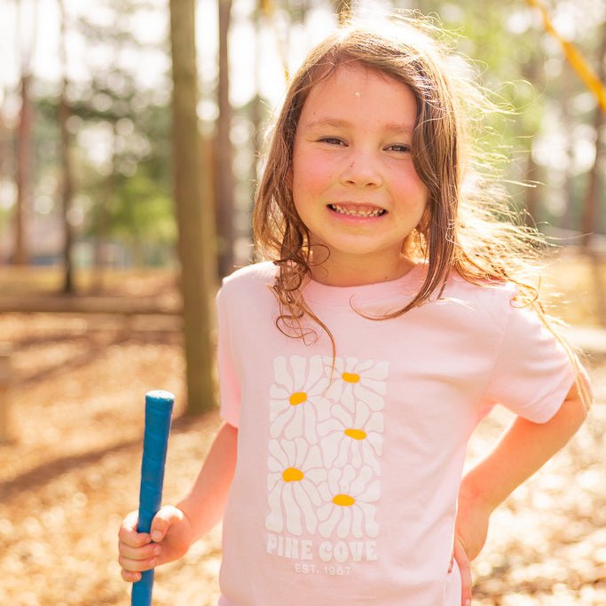 Youth Pink Daisy Tee - Pine Cove Web Store