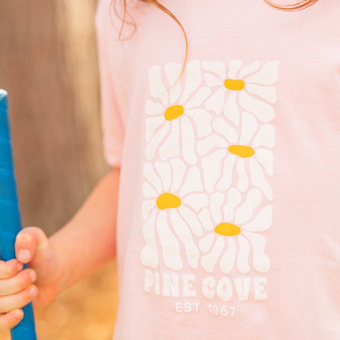 Youth Pink Daisy Tee - Pine Cove Web Store