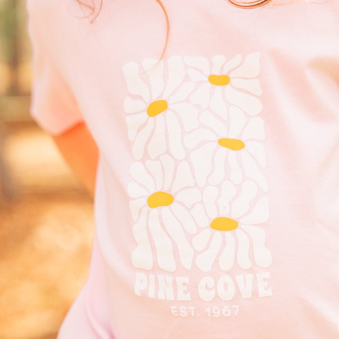 Youth Pink Daisy Tee - Pine Cove Web Store