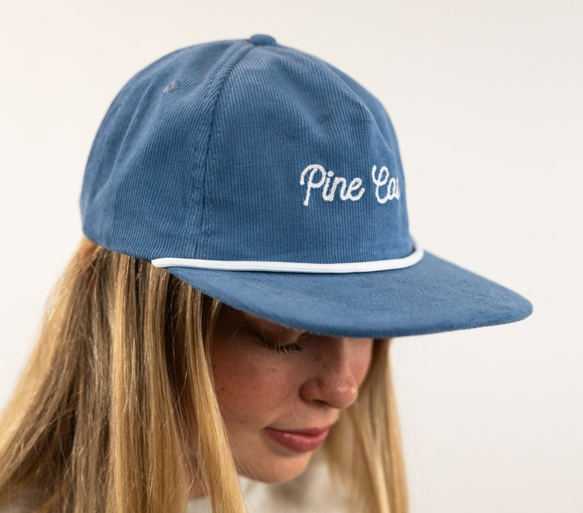 Hat Blue Rope Cursive Corduroy - Pine Cove Web Store
