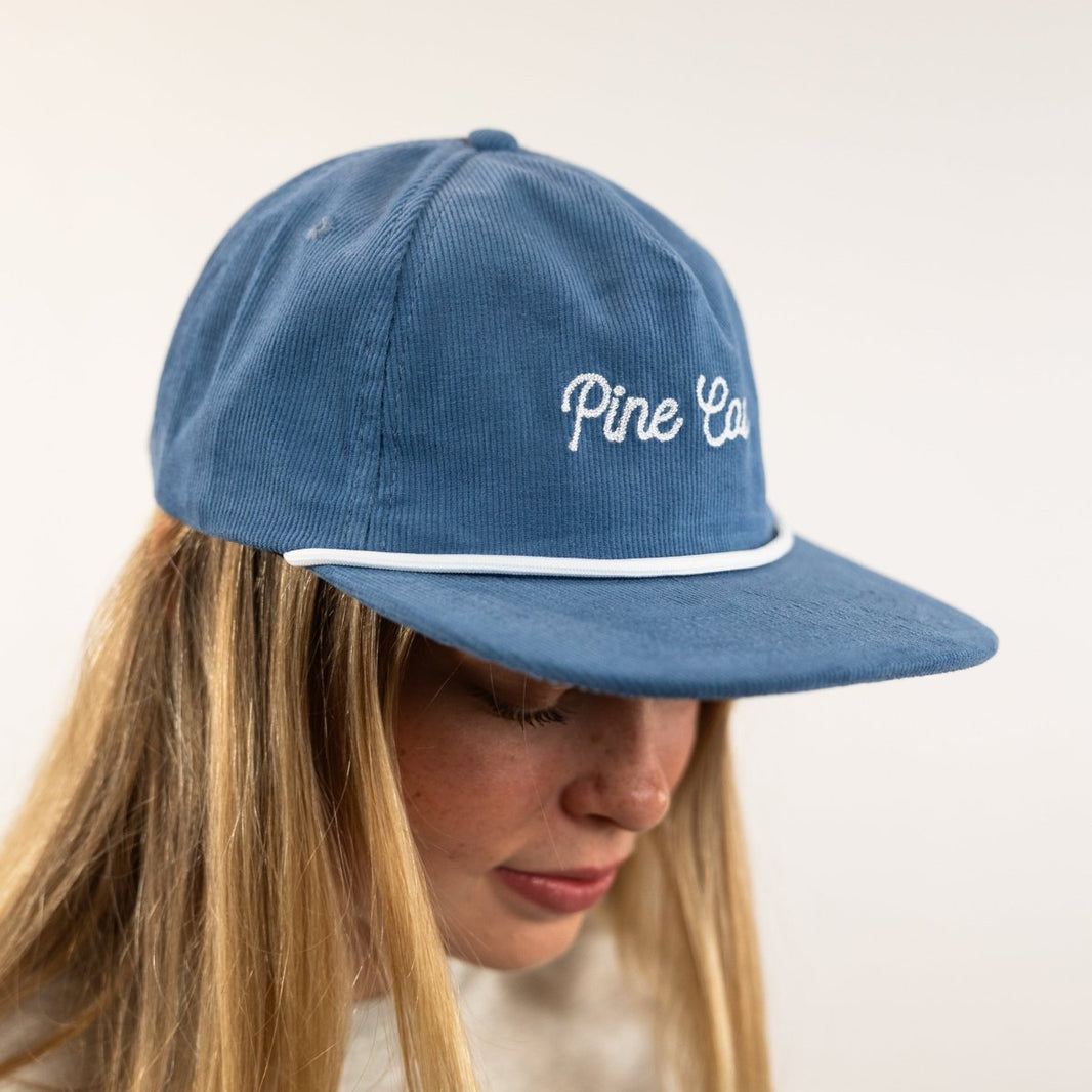 Hat Blue Rope Cursive Corduroy - Pine Cove Web Store