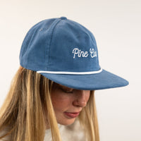 Hat Blue Rope Cursive Corduroy - Pine Cove Web Store
