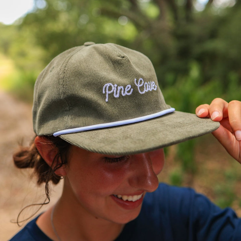 Hat Olive Rope Cursive Corduroy - Pine Cove Web Store