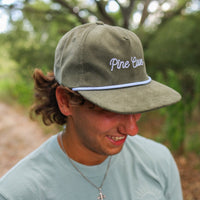 Hat Olive Rope Cursive Corduroy - Pine Cove Web Store