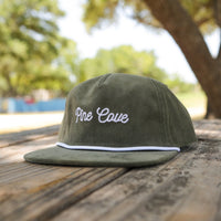 Hat Olive Rope Cursive Corduroy - Pine Cove Web Store