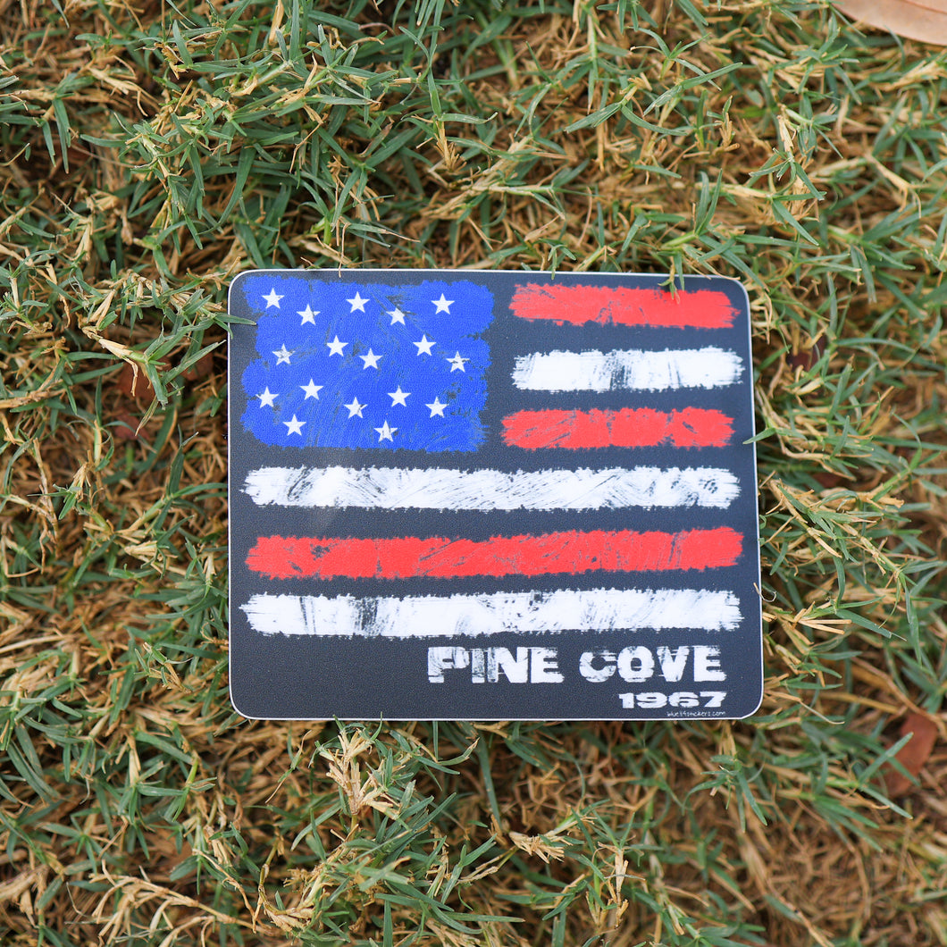 Sticker American Flag Square