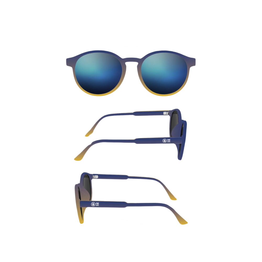Reflective Round Navy Fade Sunglasses