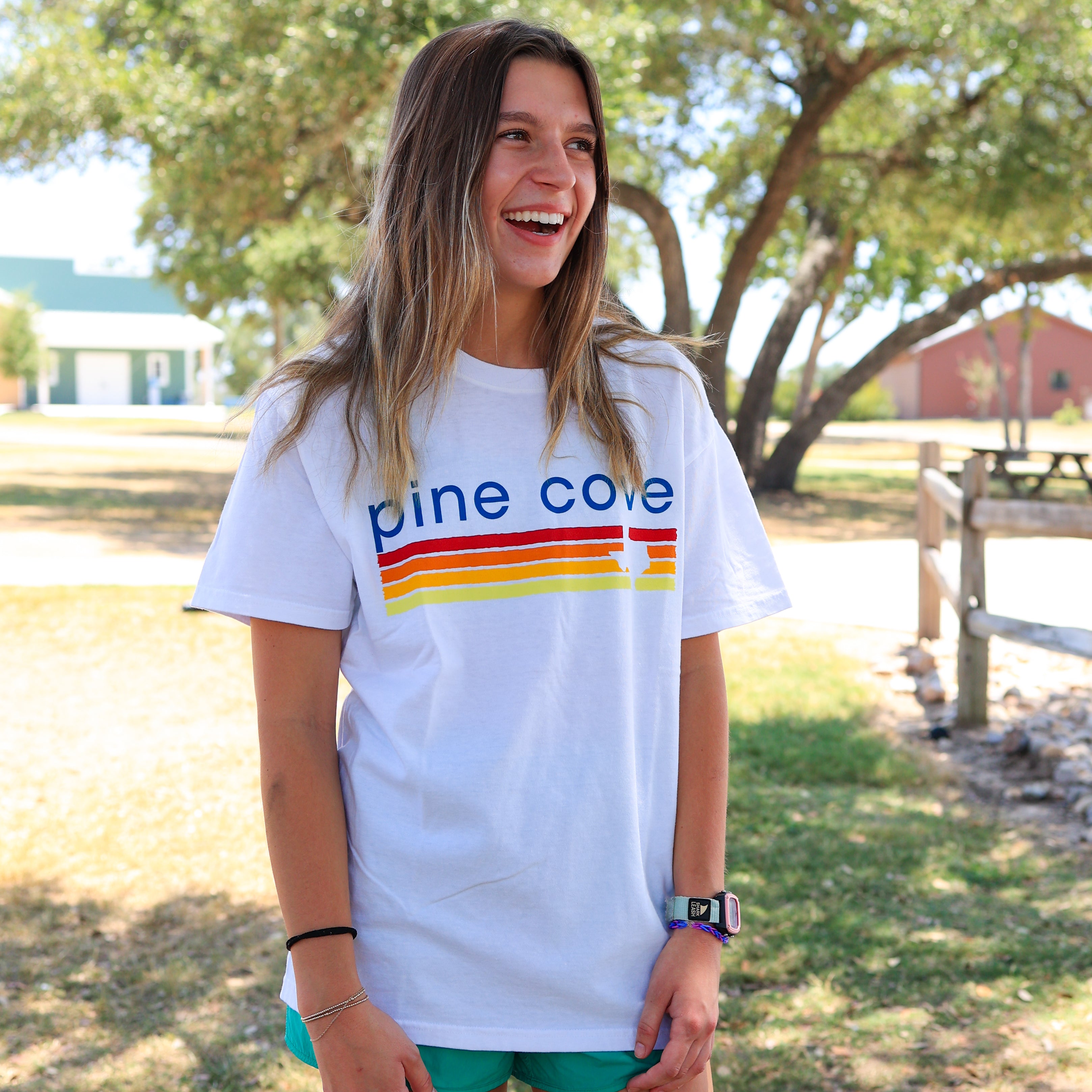 White Texas Stripe Tee